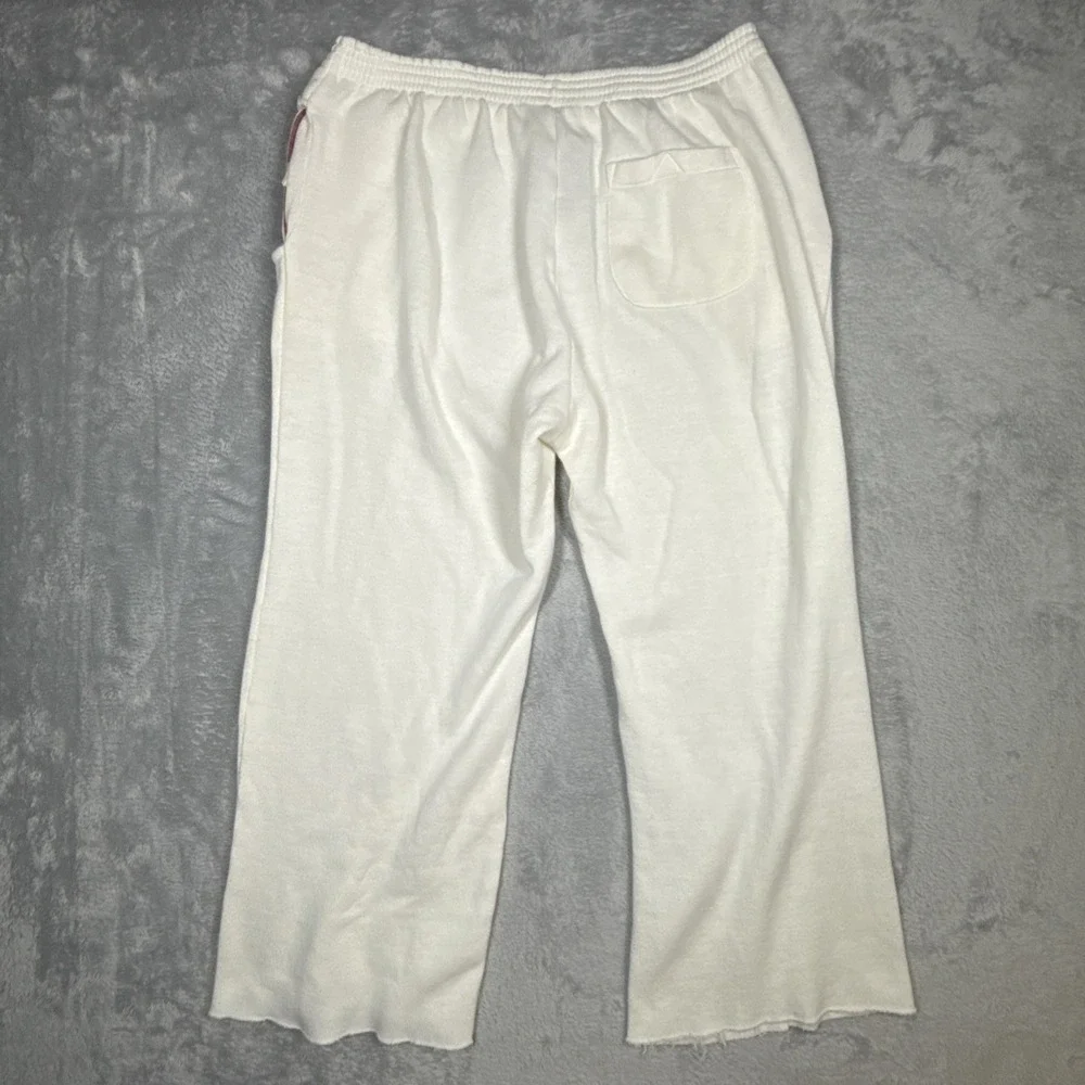 Vintage Bruce Jenner Sweatpants Men XL White Cropped Raw Hem Wide Leg 80s